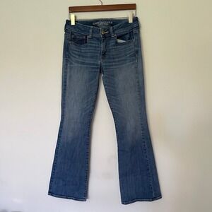 American Eagle Medium Wash Kickboot Size 8 Bootcut Flare Denim Jeans Blue Womens